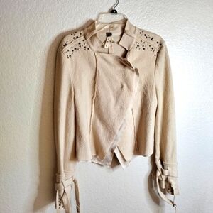 Free people We the Free People Wool Crop Moto Military Jacket sz L
